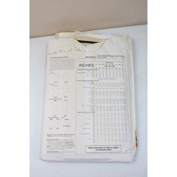 UNCUT Ann Person Pattern 5235 Pants Top Shorts Unisex Vintage 1985 93531 - Picture 4 of 4